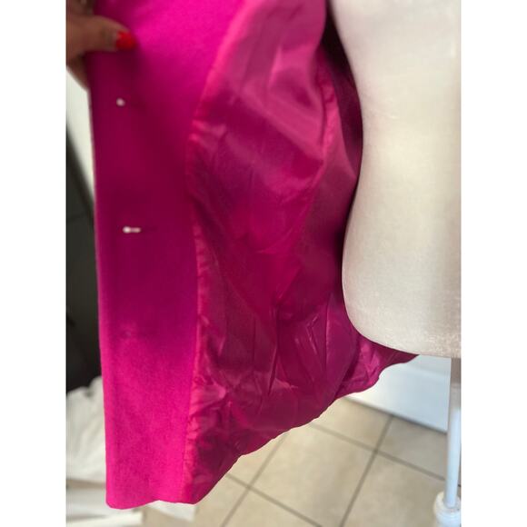 Vintage 90s y2k Levine Classics 2P Women Barbie core pink wool coat 1050 - Picture 6 of 8